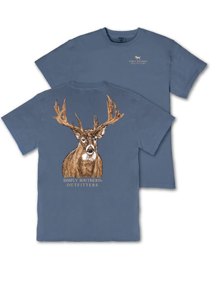 Simply Southern Youth Mineral Wash CAMO Deer T-Shirt Size Small 6/8 Overcast