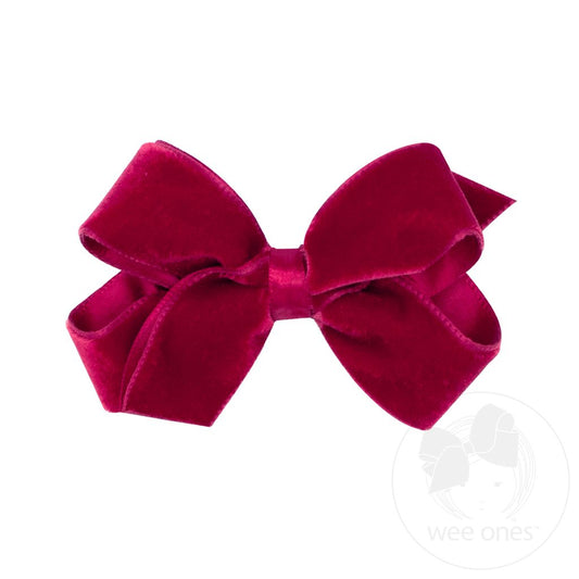 Wee Ones Cardinal Mini Classic Velvet Bow