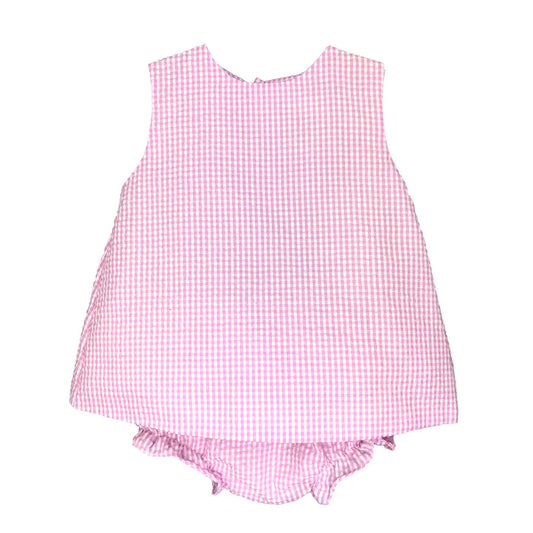 Petit Ami Pink and White Popover Top with Ruffle Bloomer - Persnickety Shop