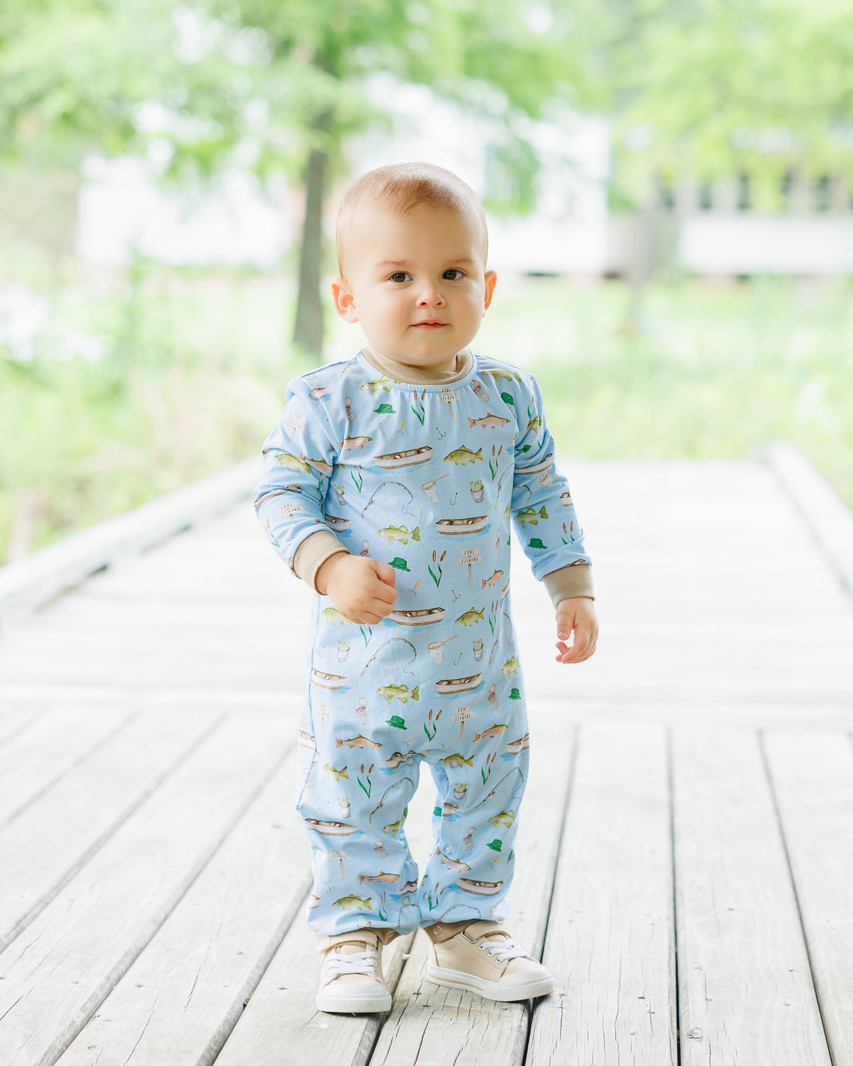 Jellybean by smock candy Hook and Tackle Thomas Romper