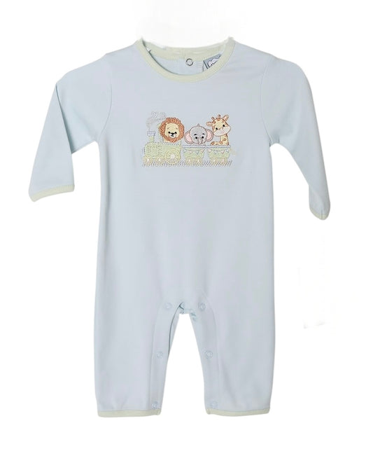 Three Sisters Zoo Train Boys Romper
