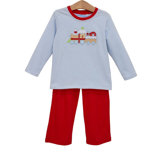 Trotter Street Gingerbread Train Pant Set