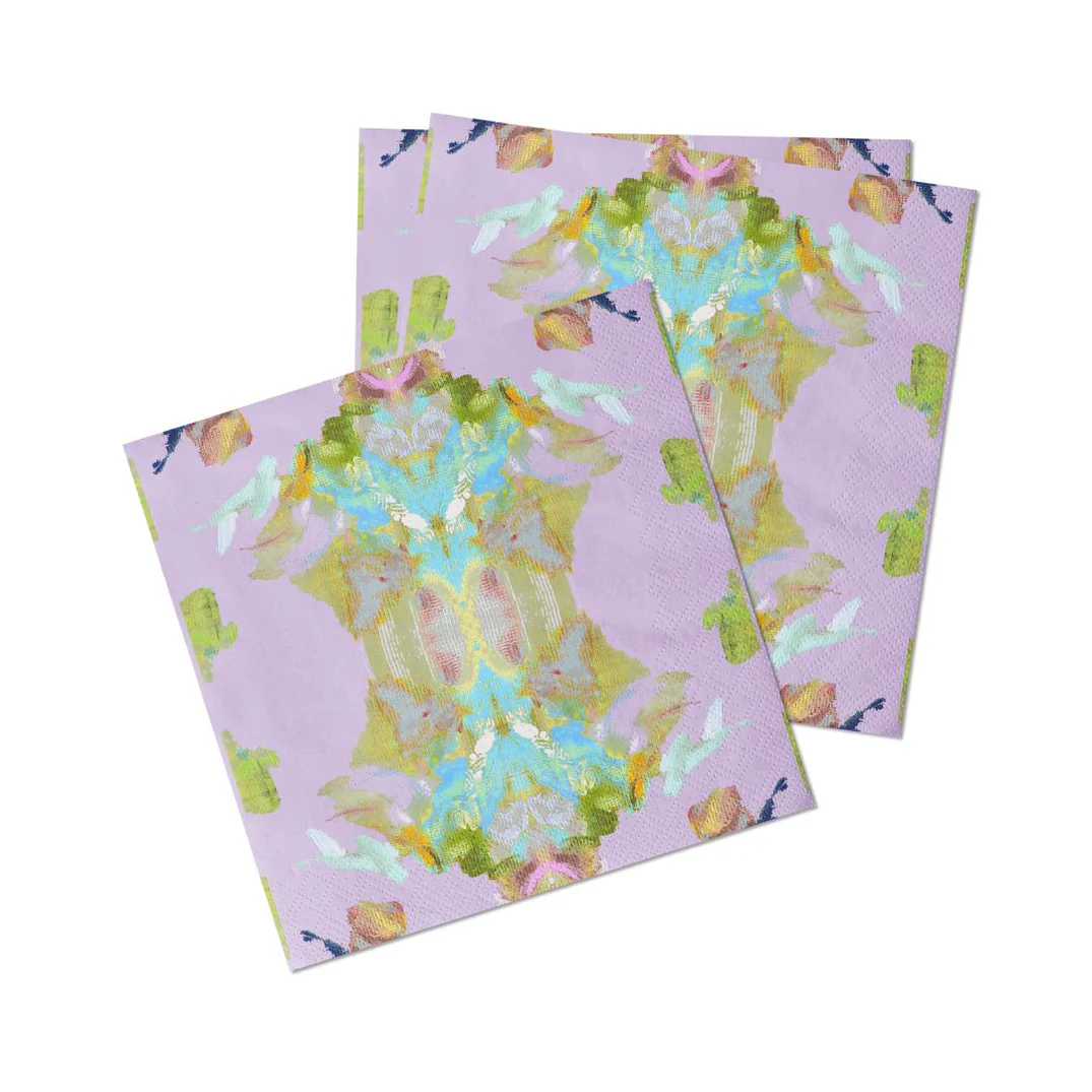 Stained Glass Lavender Cocktail Napkins - Persnickety Shop