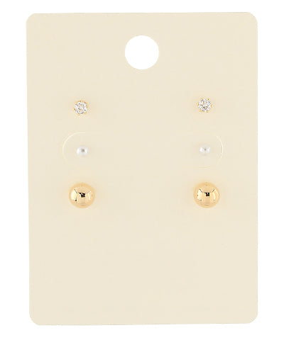Pearl & CCB Ball Stud Earrings Set - Persnickety Shop