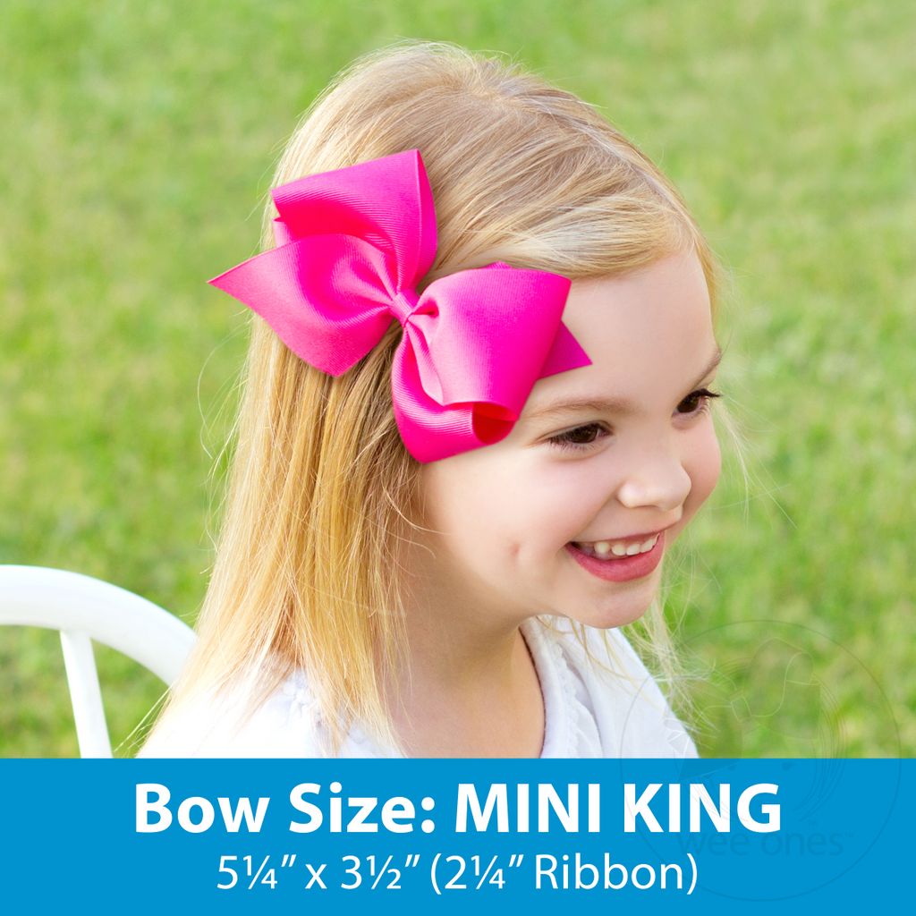 Mini King Classic Grosgrain Hair Bow (Plain Wrap)