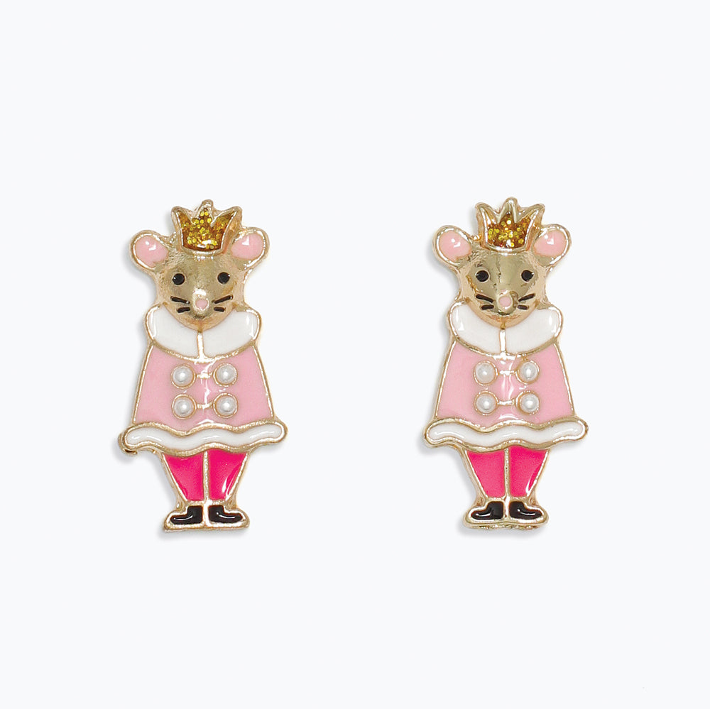 Earrings-Pink Nutcracker Mouse