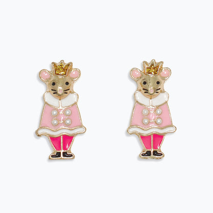 Earrings-Pink Nutcracker Mouse