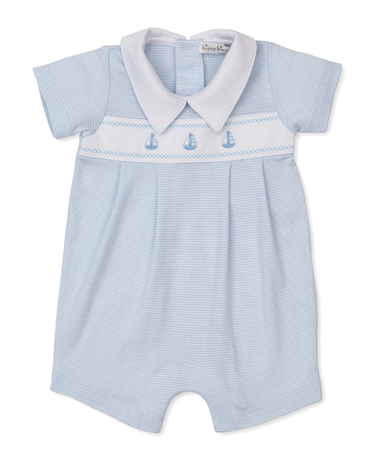 Kissy Kissy Classic Treasures SP26 Blue Stripe Short Playsuit - Persnickety Shop