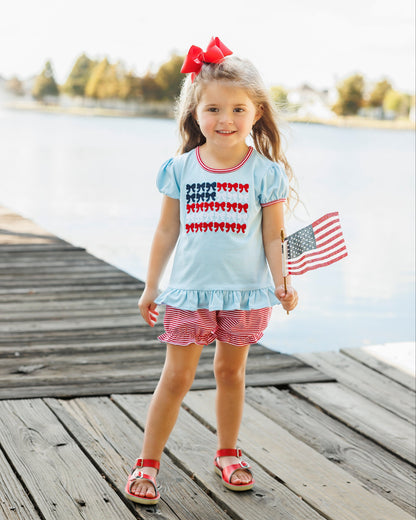 Jellybean Red, White, and Bows Bloomer Set