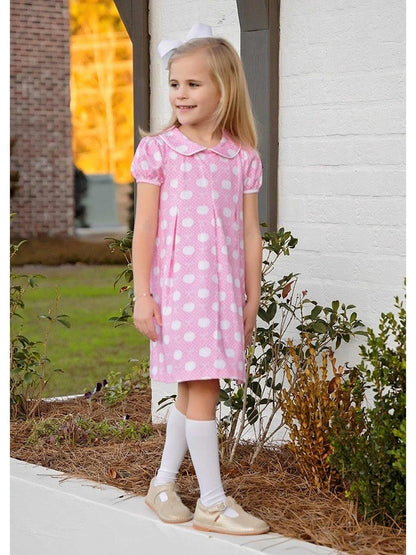 James & Lottie PENNY PLEAT DRESS - PINK PUMPKINS - Persnickety Shop