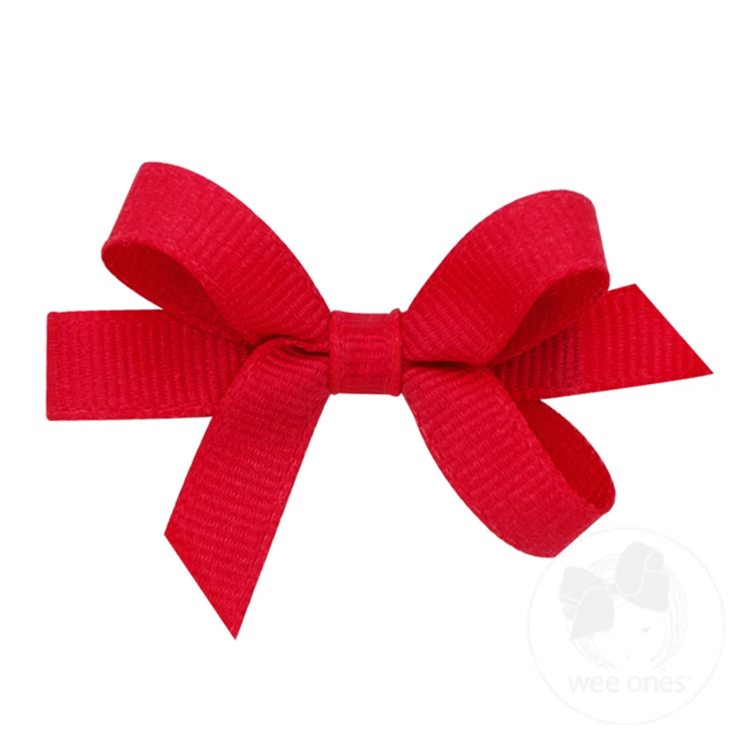 Wee Ones Baby Grosgrain Hair Bow RED