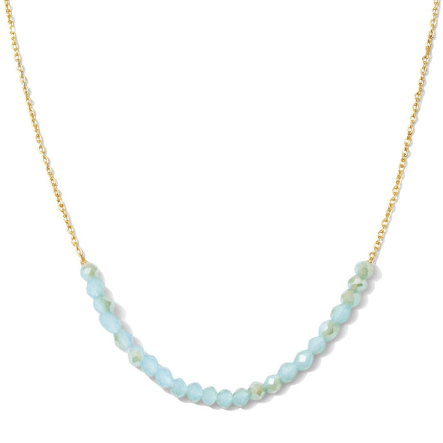 Aqua Delicate Crystal Accented Necklace - Persnickety Shop