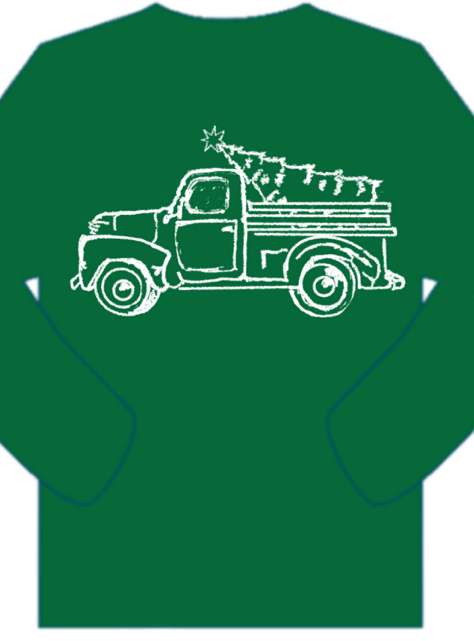 Mustard & Ketchup Kids LS Green Truck with Tree T-Shirt - Persnickety Shop