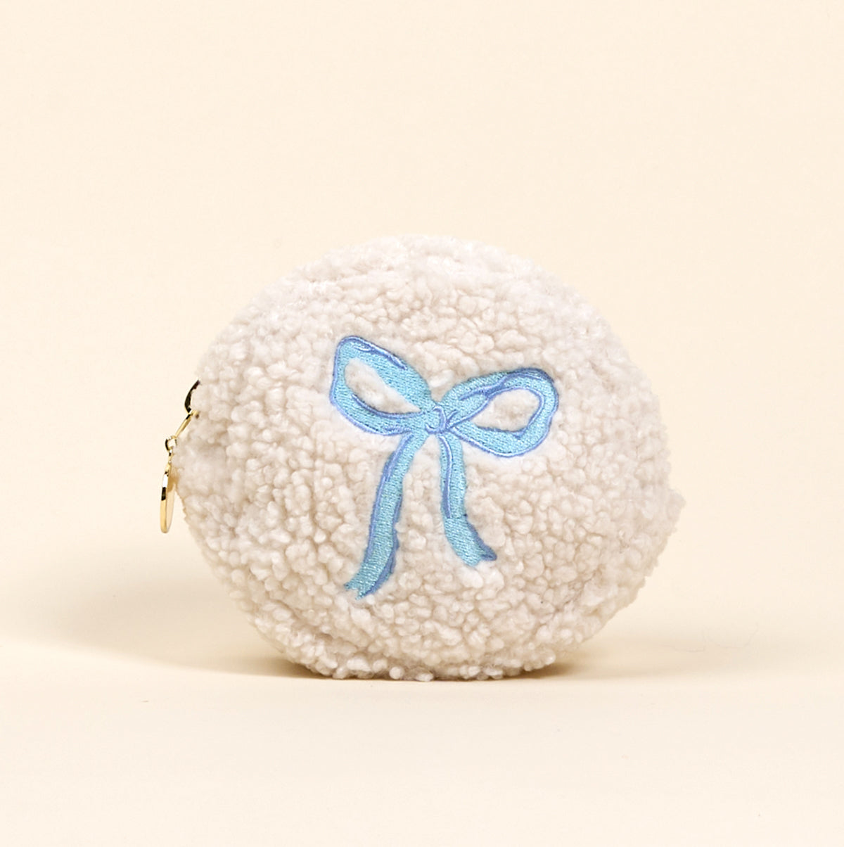 Circle Bow Blue Teddy Pouch - Persnickety Shop
