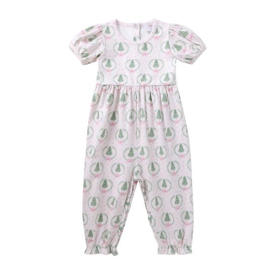 Swoon Baby – Pink Christmas Tree and Bow Print Kate Jumper - Persnickety Shop