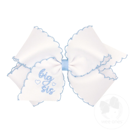 Wee Ones Embroidered Grosgrain Hair Bow - Persnickety Shop