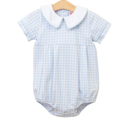 Jellybean Boy Powder Blue Plaid Bubble - Persnickety Shop