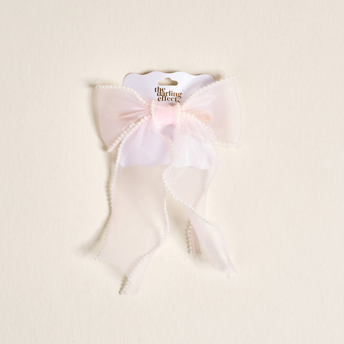 Blush Sheer Pearl Hair Bow - Persnickety Shop
