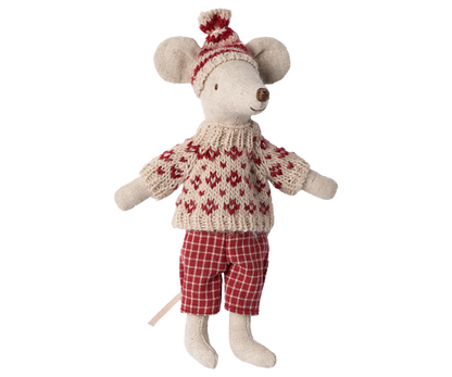 PREORDER Maileg NEW Winter mouse with ski set, Mum - Red 17-4304