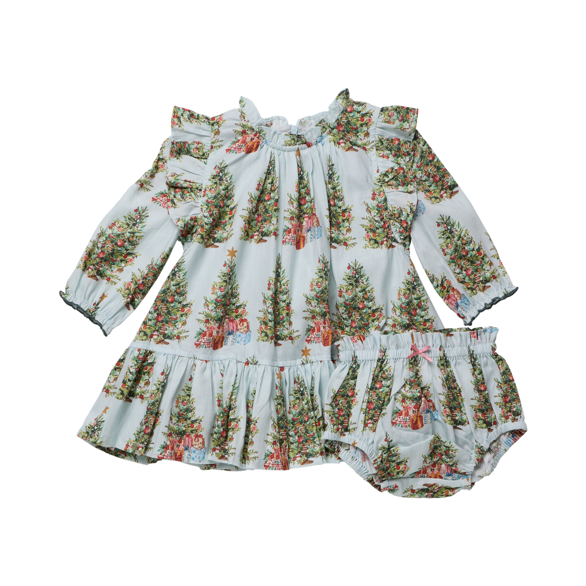 Baby Girls Harper Dress Set- Trees & Presents - Persnickety Shop
