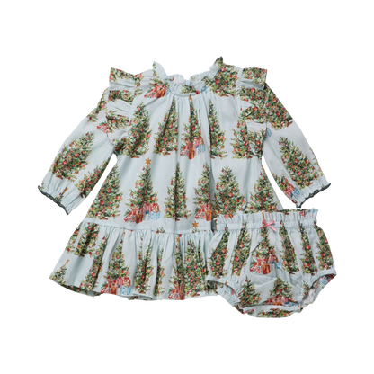 Baby Girls Harper Dress Set- Trees & Presents - Persnickety Shop