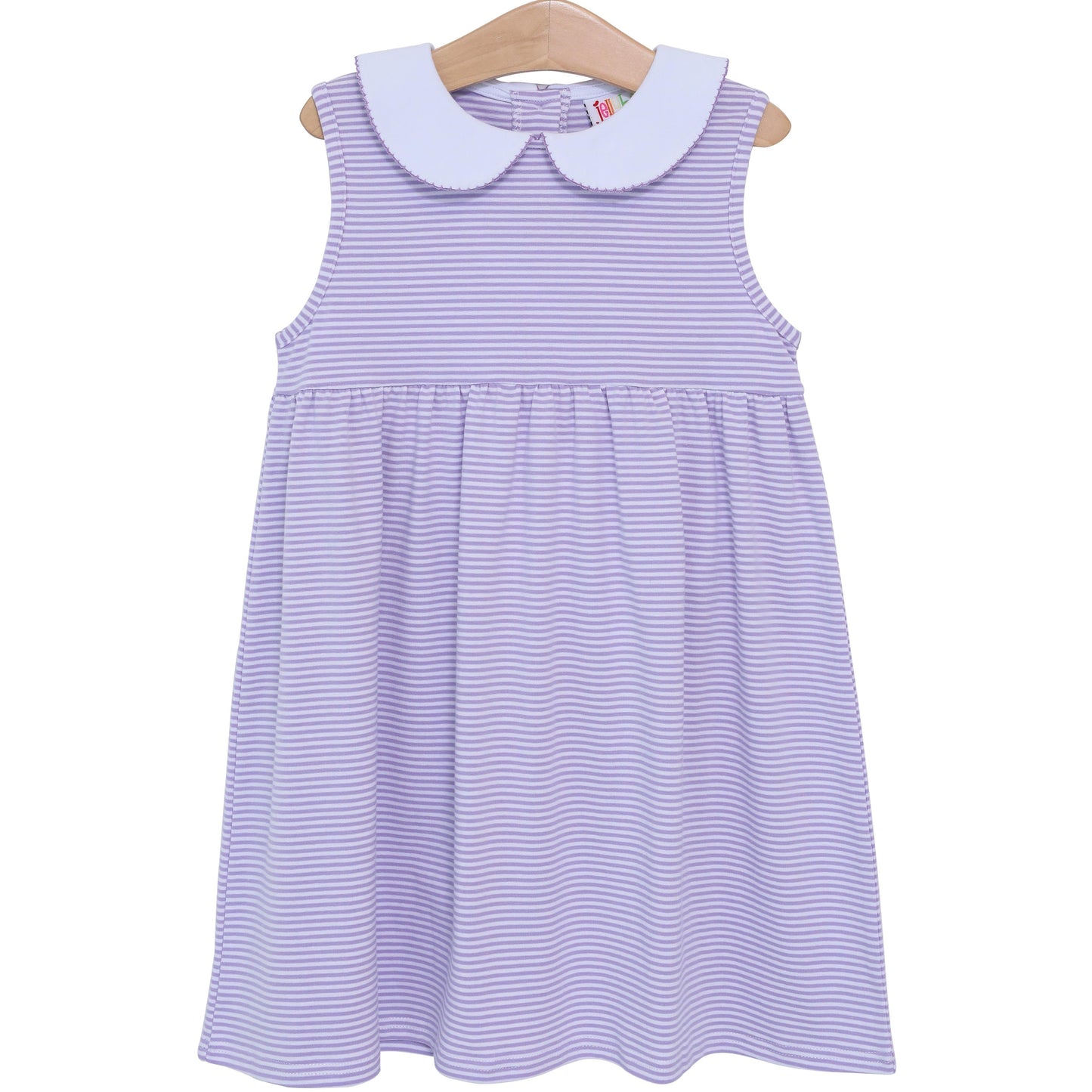 Jellybean Charlotte Sleeveless Dress- Lavender Stripe - Persnickety Shop