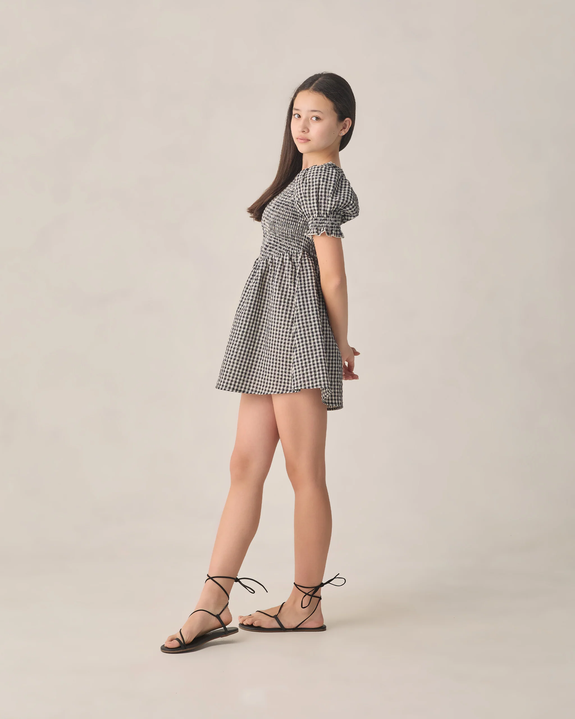 RYLE + CRU TEEN LOUISE DRESS BLACK CHECK - Persnickety Shop