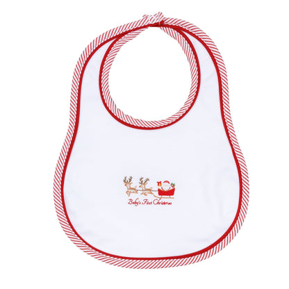 Magnolia Baby Christmas Magic Baby's First Christmas Hand-Embroidered Bib - Persnickety Shop