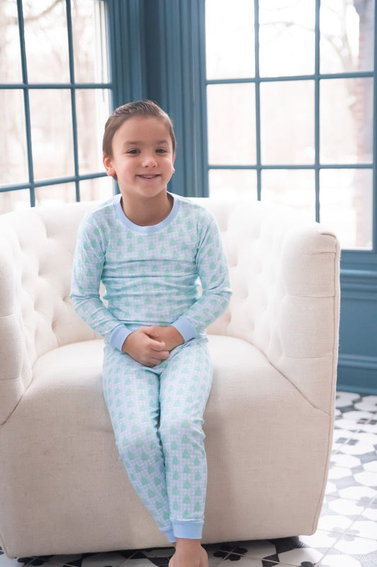 James & Lottie – Gingham Christmas Tree Lounge Collection BOY 2 Piece Jammies (Copy) - Persnickety Shop