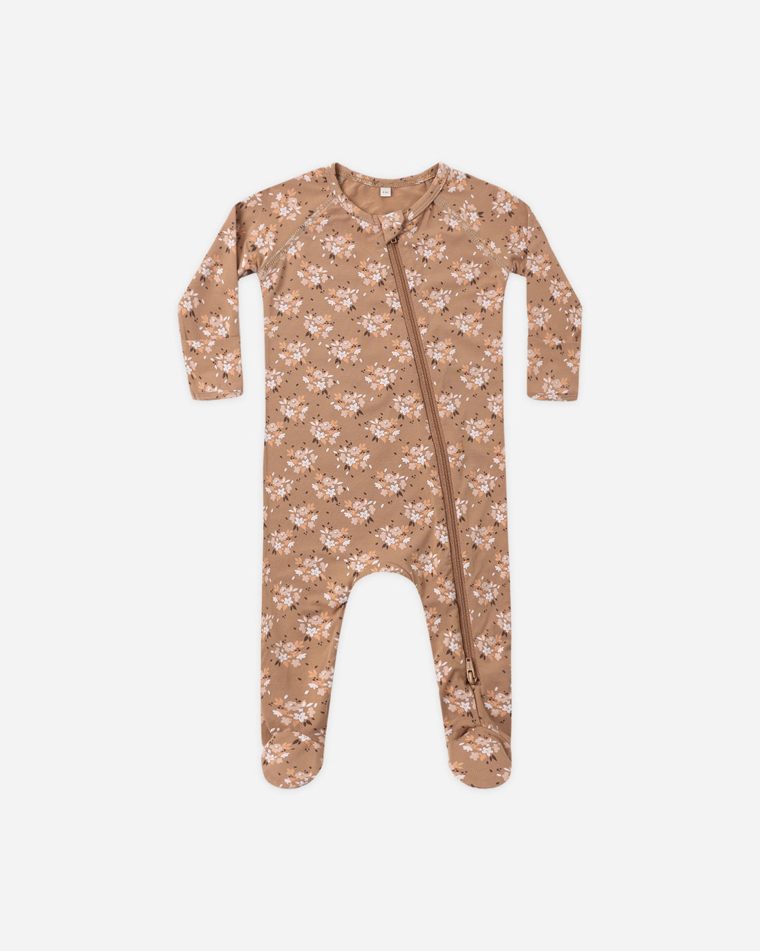 Quincy Mae BAMBOO ZIP FOOTIE FALL FLORAL