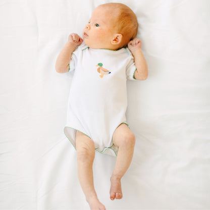 Magnolia Baby Mallard Moments Hand-Embroidered Bodysuit