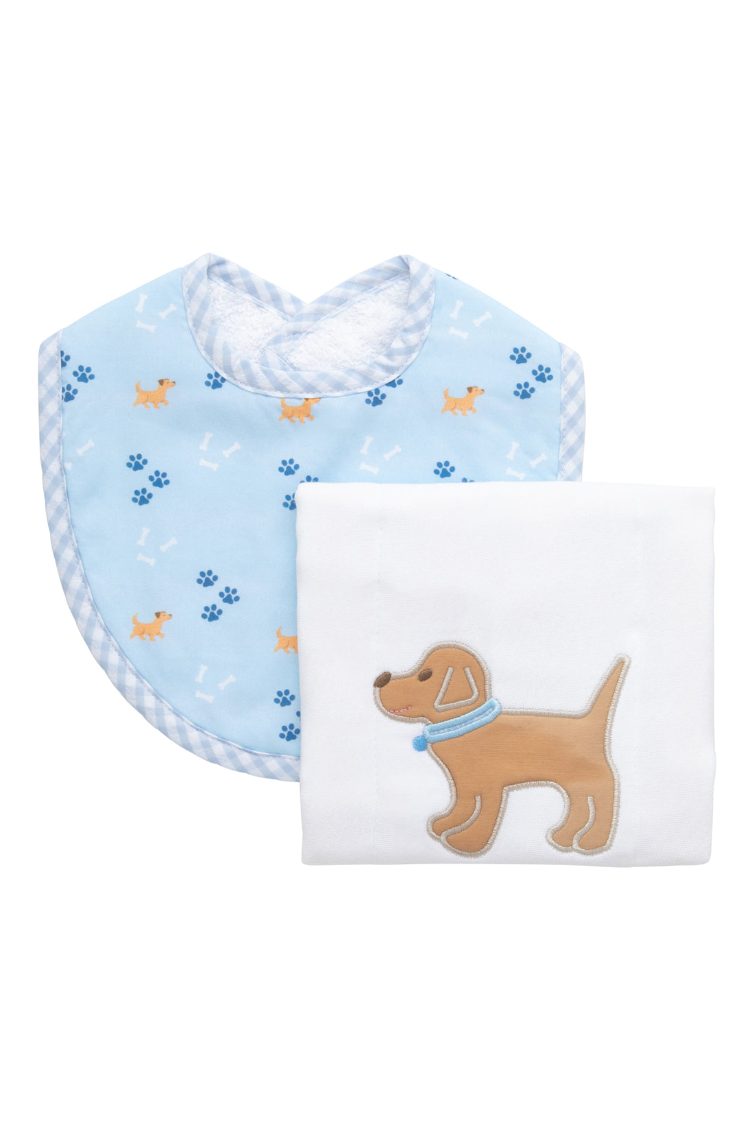 3 Marthas Puppy Basic Bib & Burp Boxed Set, Blue - Persnickety Shop
