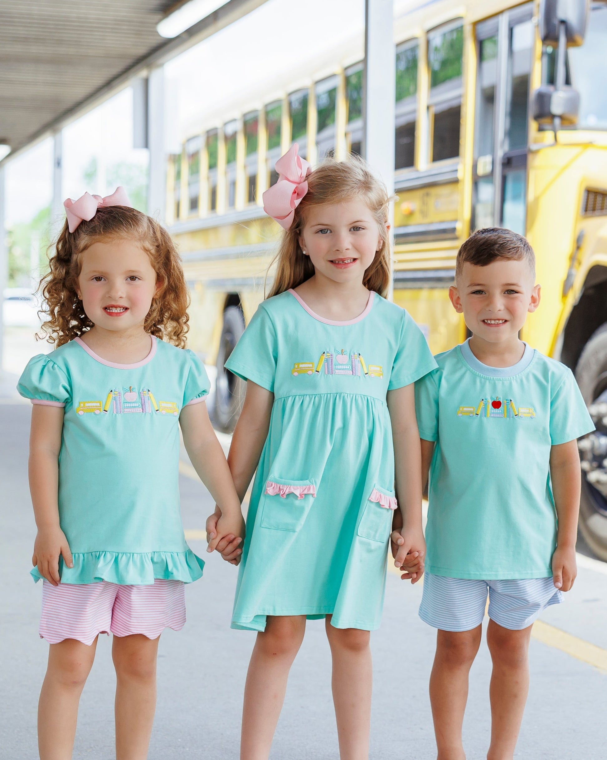 Wheels on the Bus Dress  by Jellybean Smock Candy - Persnickety Shop