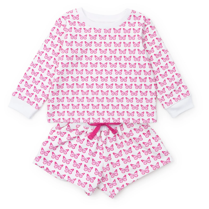 Lila and Hayes Stella Girls' Sweatshirt Short Set - Cartie Butterflies - Persnickety Shop