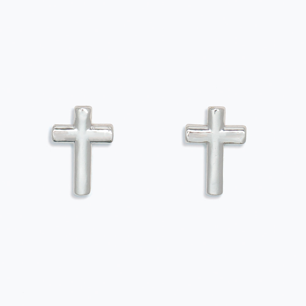 Earrings-Classic Silver Crosses