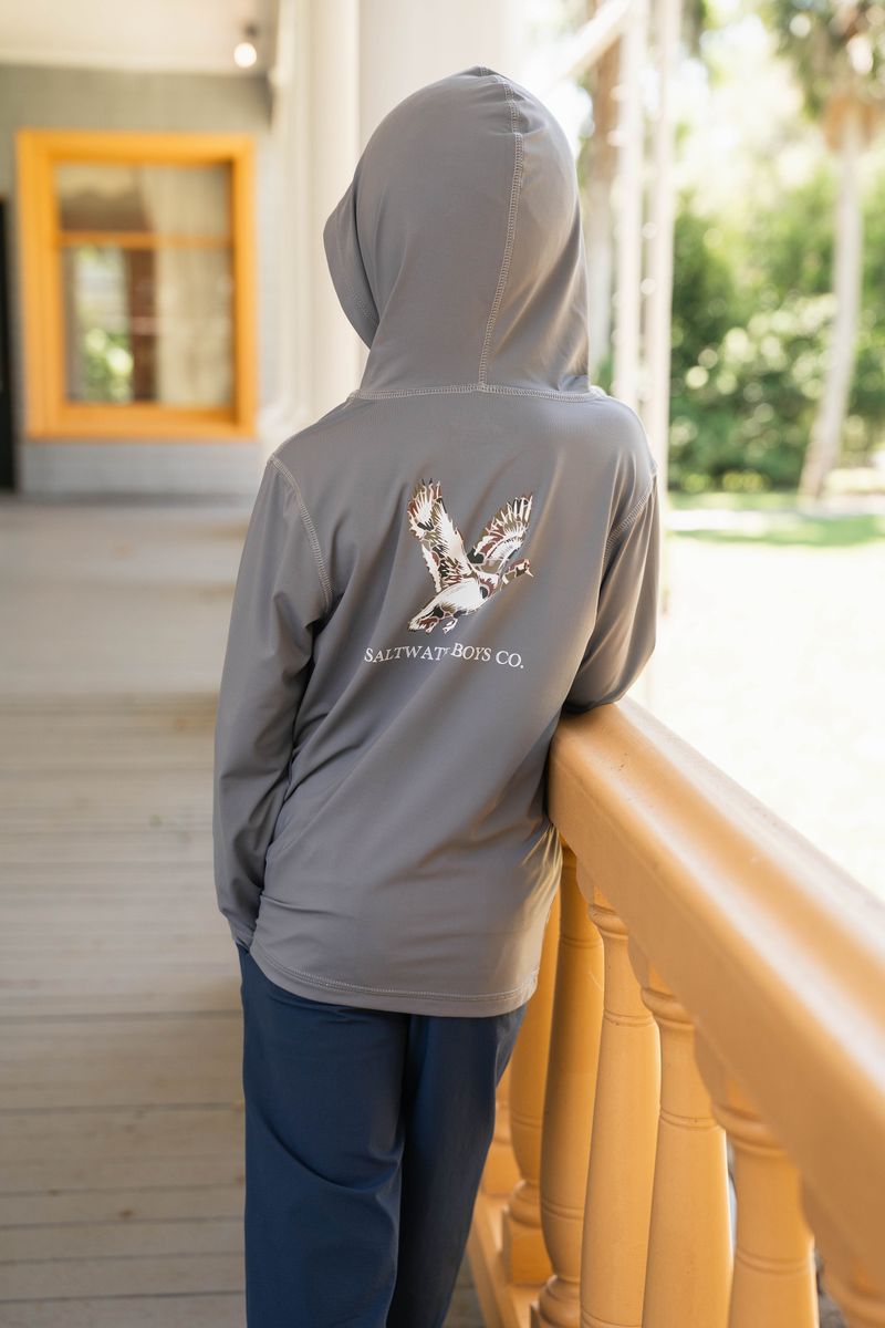 SALTWATER BOYS COMPANY PERFORMANCE GRAPHIC HOODIE-CAMO DUCK