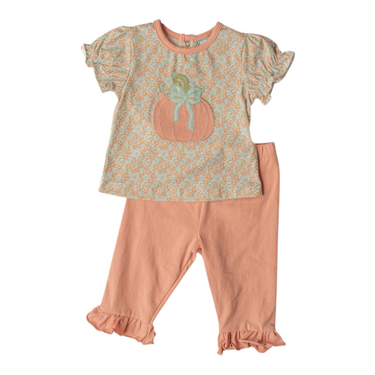 Three Sisters Pumpkin Applique Legging Set