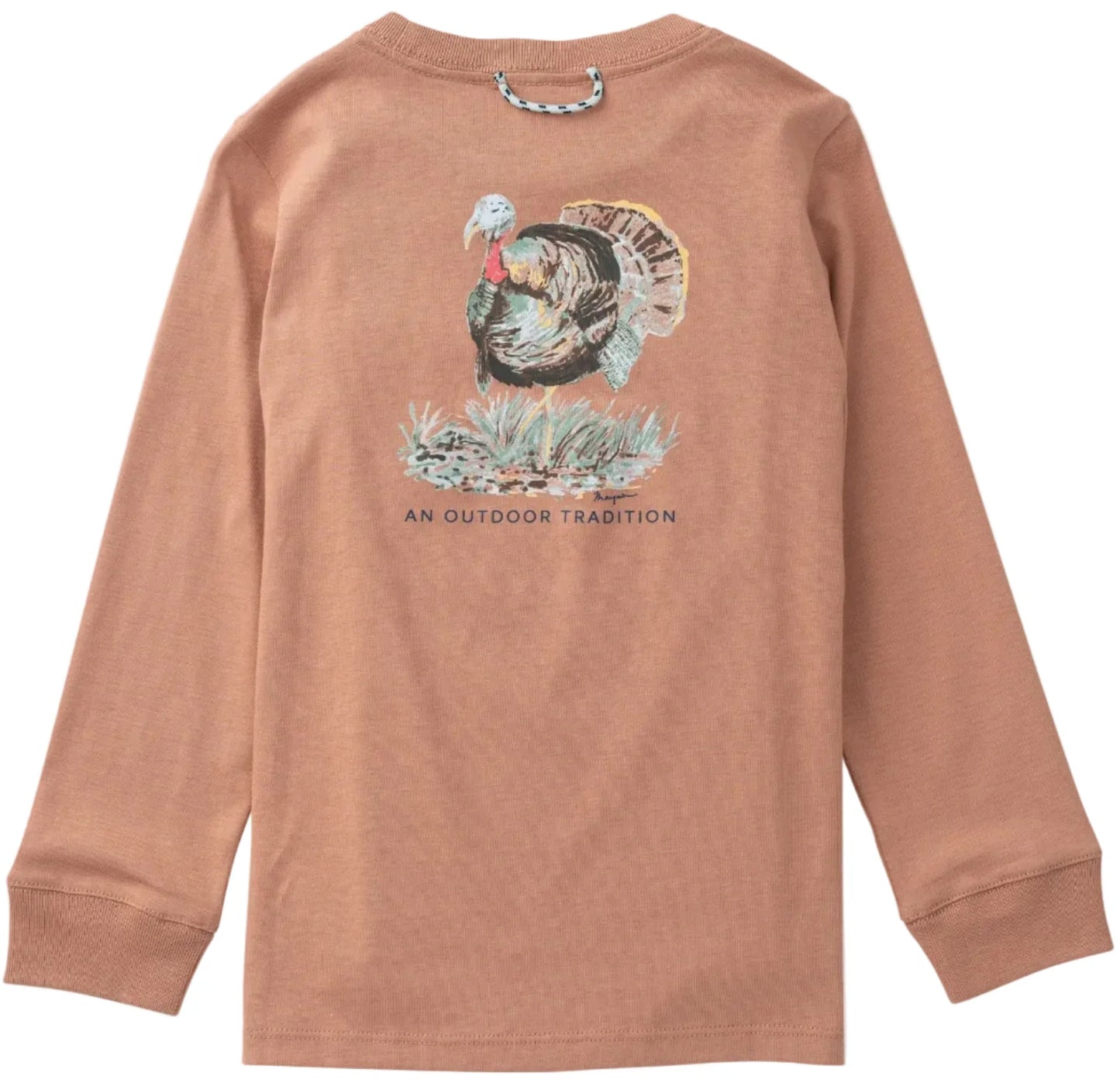 PRODOH Kid's Long Sleeve Cotton Pocket T-shirt in Mocha Mousse