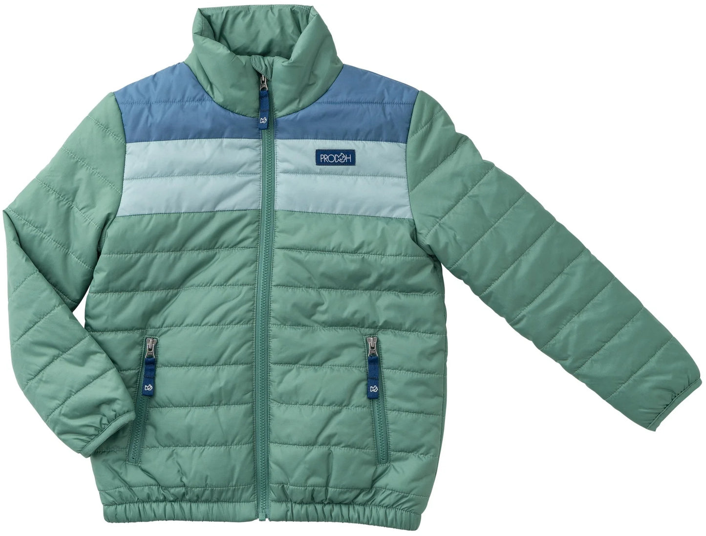 PRODOH Boys Puffer Jacket in Frosty Spruce Colorblock