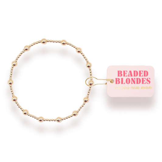 Beaded Blondes June Bracelet in Gold 6.75 inch