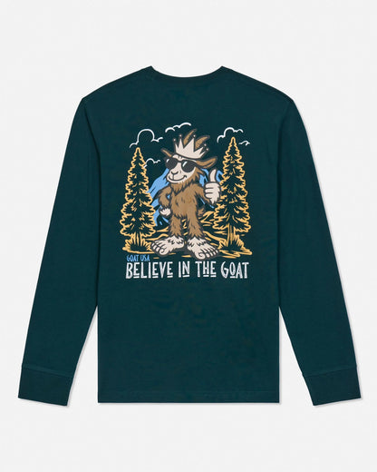 Goat Kids' Believe in the Goat Long Sleeve T-shirt: Sage