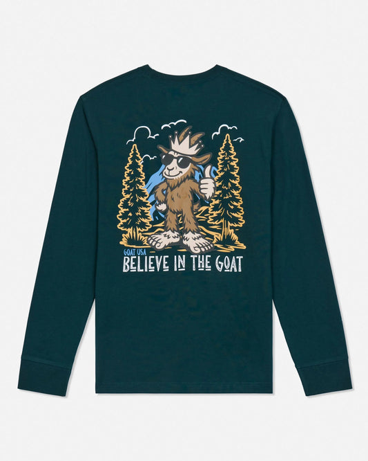 Goat Kids' Believe in the Goat Long Sleeve T-shirt: Sage