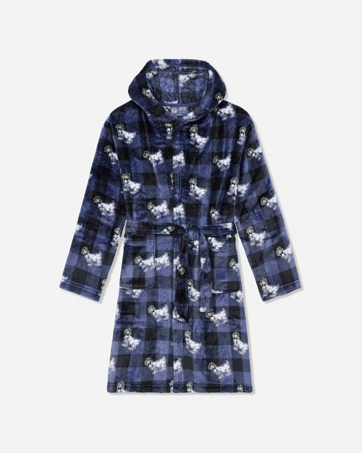 Goat USA Kids' Buffalo Check Bathrobe Navy - Persnickety Shop