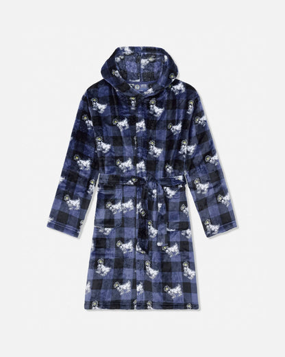 Goat USA Kids' Buffalo Check Bathrobe Navy - Persnickety Shop