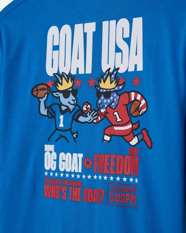Goat Football Bowl Long Sleeve T-shirt: French Blue
