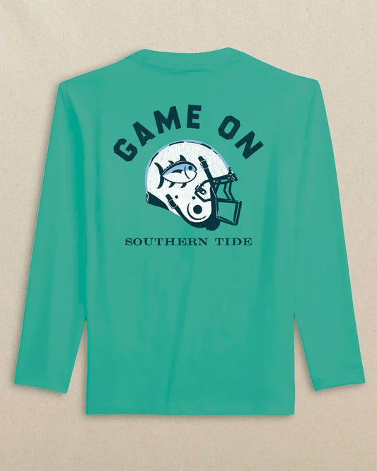 Southern Tide Kids Helmet Long Sleeve T-Shirt Persian Green