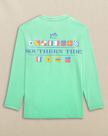 Southern Tide Kids Nautical Flags Long Sleeve Performance T-Shirt - Persnickety Shop