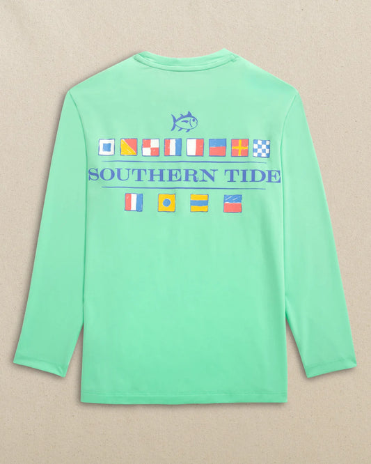 Southern Tide Kids Nautical Flags Long Sleeve Performance T-Shirt - Persnickety Shop