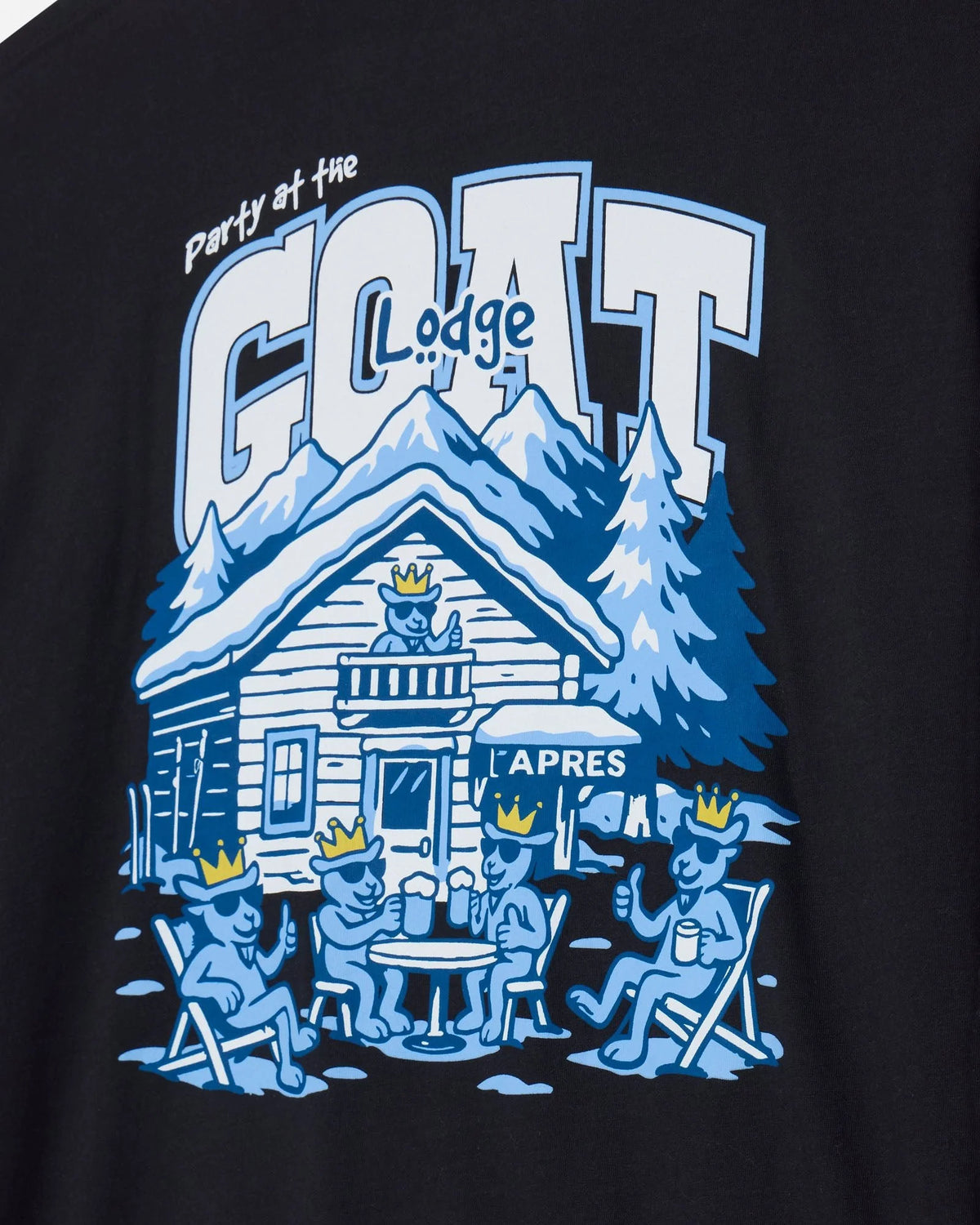 Goat Kids Party at the GOAT Lodge Long Sleeve Tshirt Black - Persnickety Shop