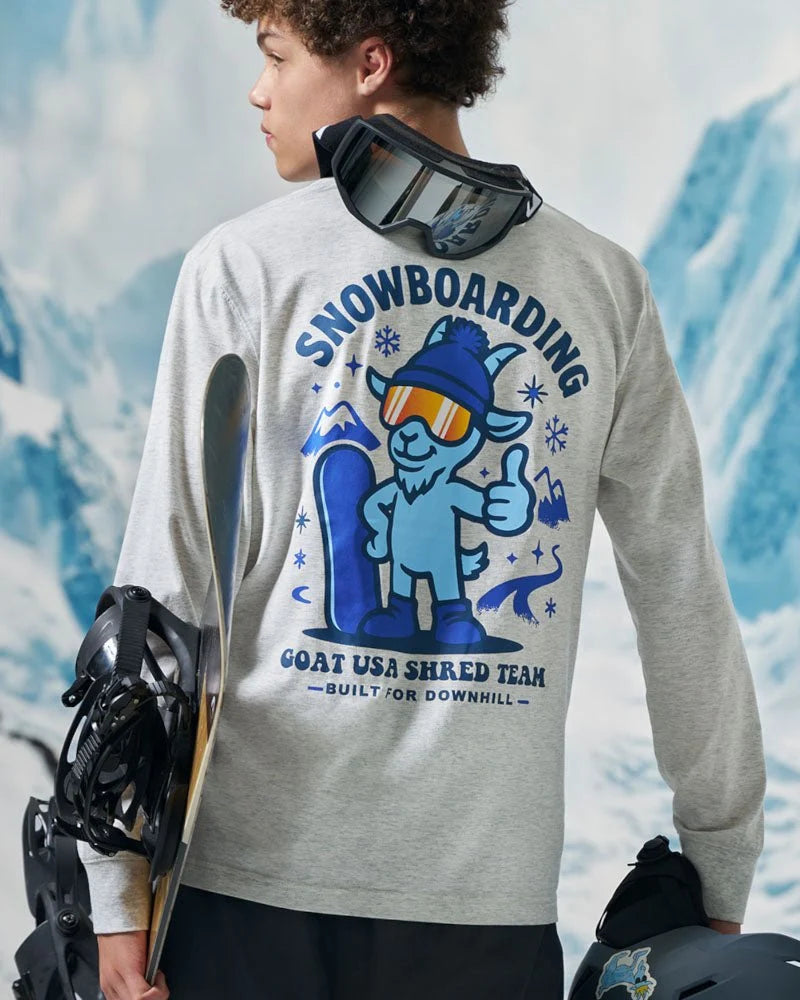 Goat Kids Shred Team Long Sleeve T-shirt  Pale Gray Heather